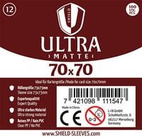 Produktbild: Shield Ultra Matte 12 - 100 Super Sleeves f&uuml;r Kartengr&ouml;&szlig;e 70 x 70 mm