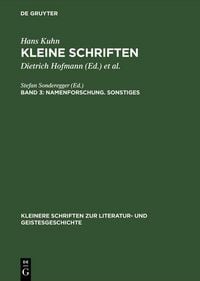 Produktbild: Namenforschung. Sonstiges