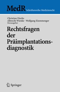 Produktbild: Rechtsfragen der Pr&auml;implantationsdiagnostik