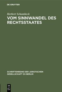 Produktbild: Vom Sinnwandel des Rechtsstaates
