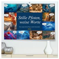 Produktbild: Stille Pfoten, weise Worte - Tiere zeigen dir den Weg zu mehr Gelassenheit (hochwertiger Premium Wandkalender 2026 DIN A2 quer), Kunstdruck in Hochglanz