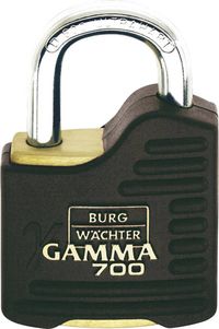 Bild vom Artikel Burg Wächter Gamma 700 55 SB Vorhängeschloss  verschieden schließend   Messing, Schwarz Profilzylinder-Vorhangschloss vom Autor 
