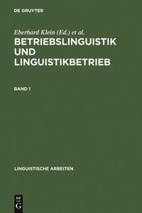 Produktbild: Betriebslinguistik und Linguistikbetrieb