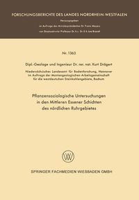 Produktbild: Pflanzensoziologische Untersuchungen in den mittleren Essener Schichten des n&ouml;rdlichen Ruhrgebietes
