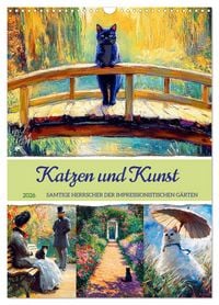 Produktbild: Katzen und Kunst - Samtige Herrscher der impressionistischen G&auml;rten (Wandkalender 2026 DIN A3 hoch), CALVENDO Monatskalender