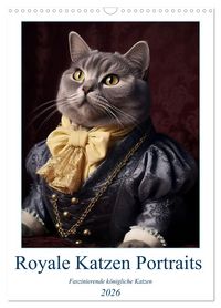 Produktbild: Royale Katzen Portraits (Wandkalender 2026 DIN A3 hoch), CALVENDO Monatskalender