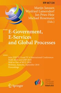Produktbild: E-Government, E-Services and Global Processes
