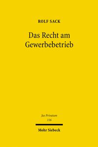 Produktbild: Das Recht am Gewerbebetrieb
