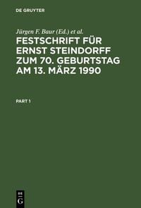 Produktbild: Festschrift f&uuml;r Ernst Steindorff zum 70. Geburtstag am 13. M&auml;rz 1990