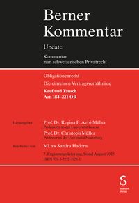 Produktbild: Kauf und Tausch, Art. 184&ndash;221 OR, 7. Erg&auml;nzungslieferung