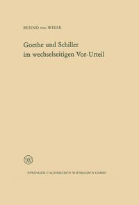 Produktbild: Goethe und Schiller im wechselseitigen Vor-Urteil
