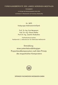Produktbild: Entwicklung eines potentialunabh&auml;ngigen Proportionalkompensators nach dem Prinzip des magnetischen Komparators
