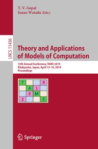 Produktbild: Theory and Applications of Models of Computation