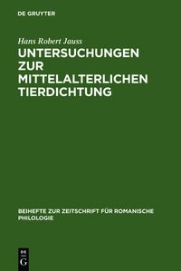 Produktbild: Untersuchungen zur mittelalterlichen Tierdichtung