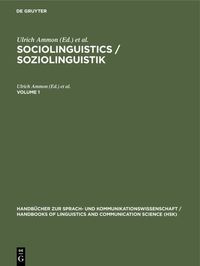 Produktbild: Sociolinguistics / Soziolinguistik. Volume 1
