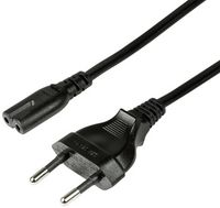 Produktbild: LogiLink Strom Anschlusskabel [1x Euro-Stecker - 1x Kleinger&auml;te-Buchse C7] 3.00 m Schwarz