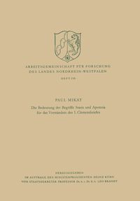 Produktbild: Die Bedeutung der Begriffe Stasis und Aponoia f&uuml;r das Verst&auml;ndnis des 1. Clemensbriefes
