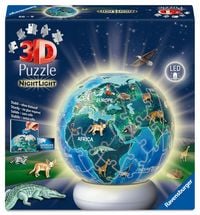 Produktbild: 3D Puzzle-Ball Nachtlicht Erde mit Tiermotiven