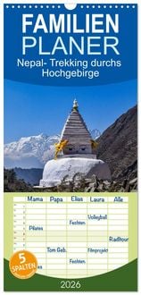 Produktbild: Familienplaner 2026 - Nepal- Trekking durchs Hochgebirge mit 5 Spalten (Wandkalender, 21 x 45 cm) CALVENDO