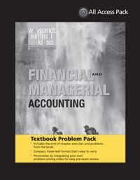 Produktbild: Textbook Problem Pack to Accompany Weygandt Financial & Managerial