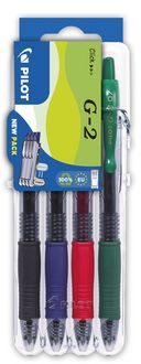 Produktbild: PILOT Roller Gel G-2 Set2Go, 4er Etui (schwarz, blau, rot, gr&uuml;n)
