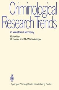Produktbild: Criminological Research Trends in Western Germany