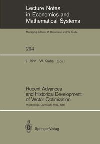 Produktbild: Recent Advances and Historical Development of Vector Optimization