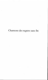 Produktbild: Chanson des regrets sans fin et autres poemes