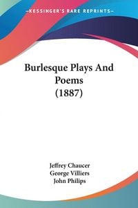 Produktbild: Burlesque Plays And Poems (1887)