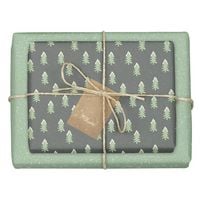 Produktbild Geschenkpapier Set Weihnachten: Tannenbaum mit Schnee (grün, schwarz) für Kinder und Erwachsene