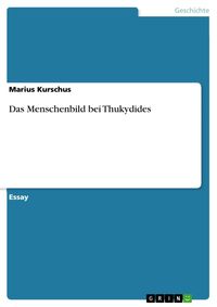Produktbild: Das Menschenbild bei Thukydides