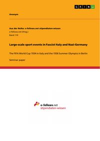 Produktbild: Large-scale sport events in Fascist Italy and Nazi-Germany