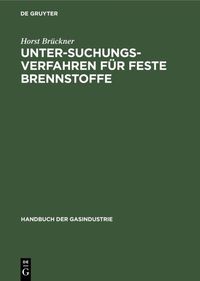 Produktbild: Untersuchungsverfahren f&uuml;r feste Brennstoffe