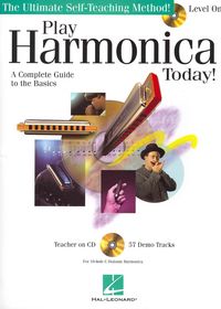 Produktbild: Play Harmonica Today! Beginner Pack by Lil REV Level 1 Harmonica Instruction Book with Online Audio Video 10 Hole Diatonic C Harp Method for Learning Songs Chords Techniques and Tablature