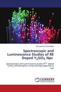 Produktbild: Spectroscopic and Luminescence Studies of RE Doped Y2SiO5 Nps