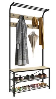 Produktbild: Metall Garderobe Kleiderst&auml;nder Schuhregal Taliro