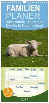 Produktbild: Familienplaner 2027 - Deichschafe - H&uuml;ter der Deiche in Nordfriesland mit 5 Spalten (Wandkalender, 21 x 45 cm) CALVENDO