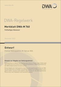 Produktbild: Merkblatt DWA-M 760 Fetthaltiges Abwasser (Entwurf)