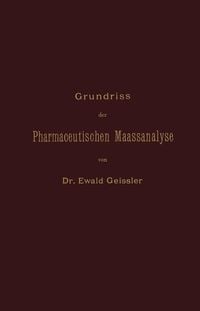 Produktbild: Grundriss der Pharmaceutischen Maassanalyse
