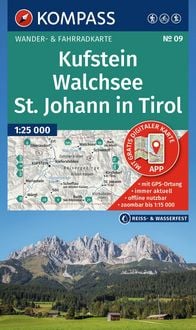 Produktbild: KOMPASS Wanderkarte 09 Kufstein, Walchsee, St. Johann in Tirol 1:25.000