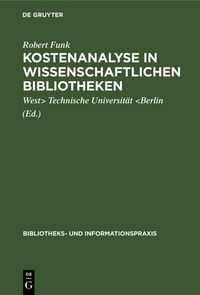 Produktbild: Kostenanalyse in wissenschaftlichen Bibliotheken
