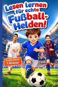 Produktbild: Lesen lernen mit Fu&szlig;ball-Helden: Erstlesebuch 1. Klasse mit Silben Trennung, ideal als Geschenk zur Einschulung f&uuml;r Jungen 6 Jahre, Fussball Geschenke