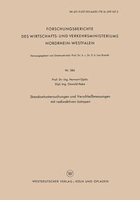 Produktbild: Standzeituntersuchungen und Verschlei&szlig;messungen mit radioaktiven Isotopen