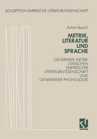 Produktbild: Metrik, Literatur und Sprache
