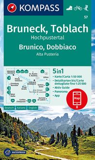 Produktbild: KOMPASS Wanderkarte 57 Bruneck, Toblach, Hochpustertal, Brunico, Dobbiaco, Alta Pusteria 1:50.000