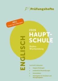 Produktbild: Pr&uuml;fungsheft - 2026 Englisch Hauptschulabschluss &ndash; Baden-W&uuml;rttemberg &ndash; Original-Pr&uuml;fungen und L&ouml;sungen