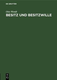 Produktbild: Besitz und Besitzwille