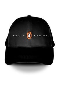 Produktbild: Schwarze Penguin Klassiker Cap mit blau gestickter Schrift und Penguin Logo