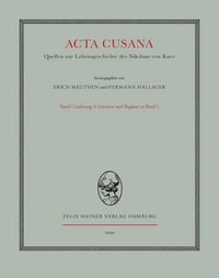 Produktbild: Acta Cusana. Quellen zur Lebensgeschichte des Nikolaus von Kues. Band I, Lieferung 4 (Indices)