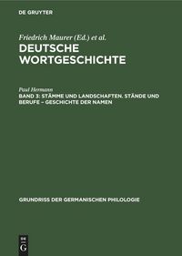 Produktbild: St&auml;mme und Landschaften. St&auml;nde und Berufe - Geschichte der Namen